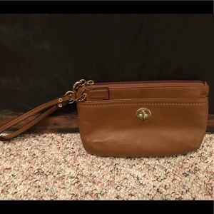 Leather Coach Wristlet